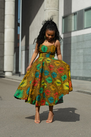 LYDIA BROWN STRAP DRESS