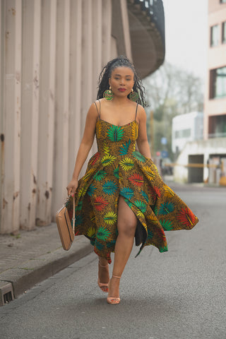 LYDIA BROWN STRAP DRESS