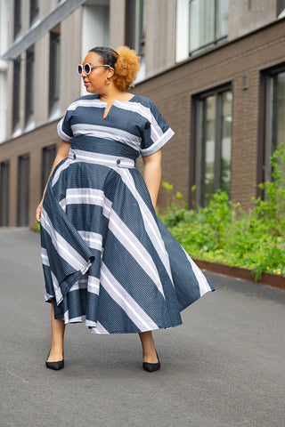 PRE-ORDER PEJU WHITE AND BLACK DRESS