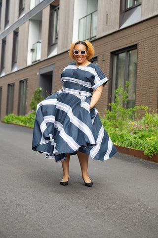 PRE-ORDER PEJU WHITE AND BLACK DRESS