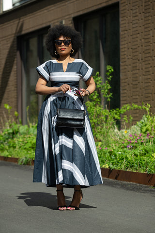 PRE-ORDER PEJU WHITE AND BLACK DRESS