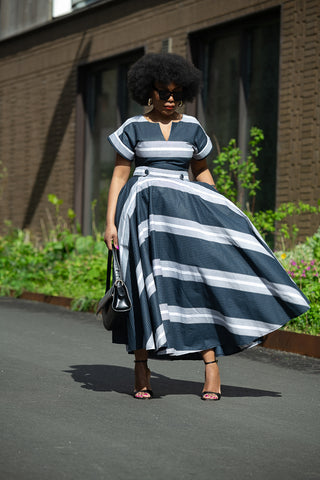 PRE-ORDER PEJU WHITE AND BLACK DRESS