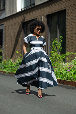 PRE-ORDER PEJU WHITE AND BLACK DRESS