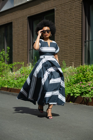 PRE-ORDER PEJU WHITE AND BLACK DRESS