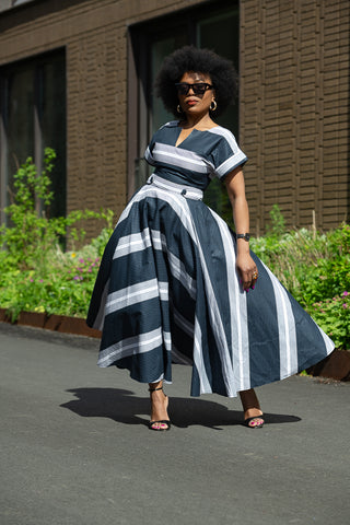 PRE-ORDER PEJU WHITE AND BLACK DRESS