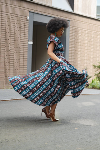 Peju Tribal Blue Dress Dresses