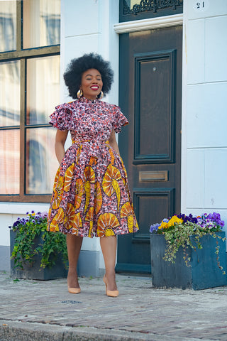 LANRE ORANGE AND YELLOW DRESS