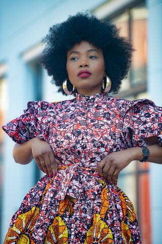 LANRE ORANGE AND YELLOW DRESS