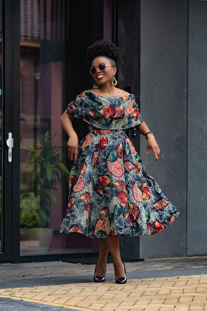OYIN FLORAL CAPE DRESS Heritage Clothings