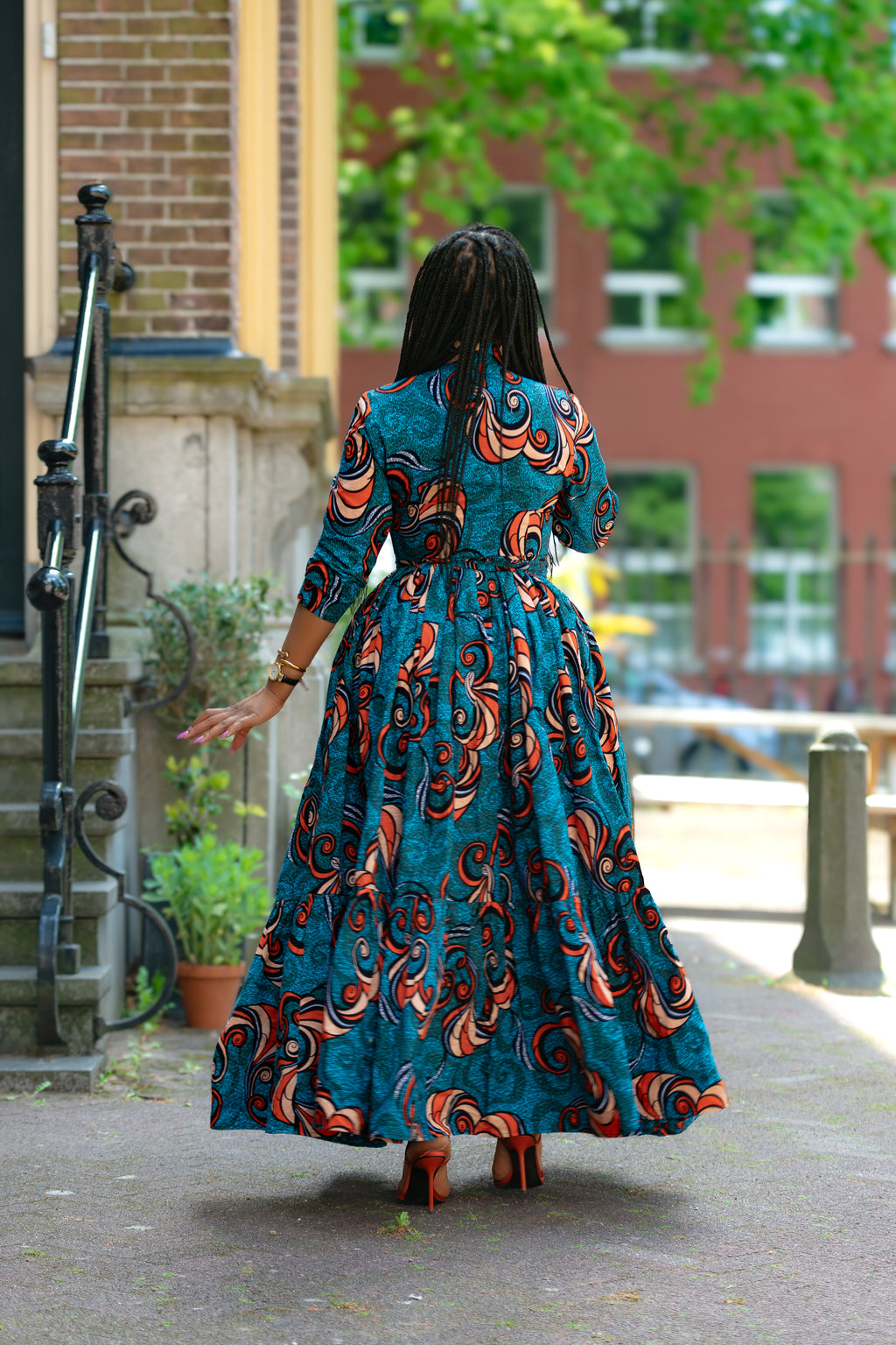 Nylah Blue and Orange Dress