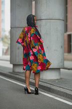 Floral African print Ankara Midi Dress Women's Clothing