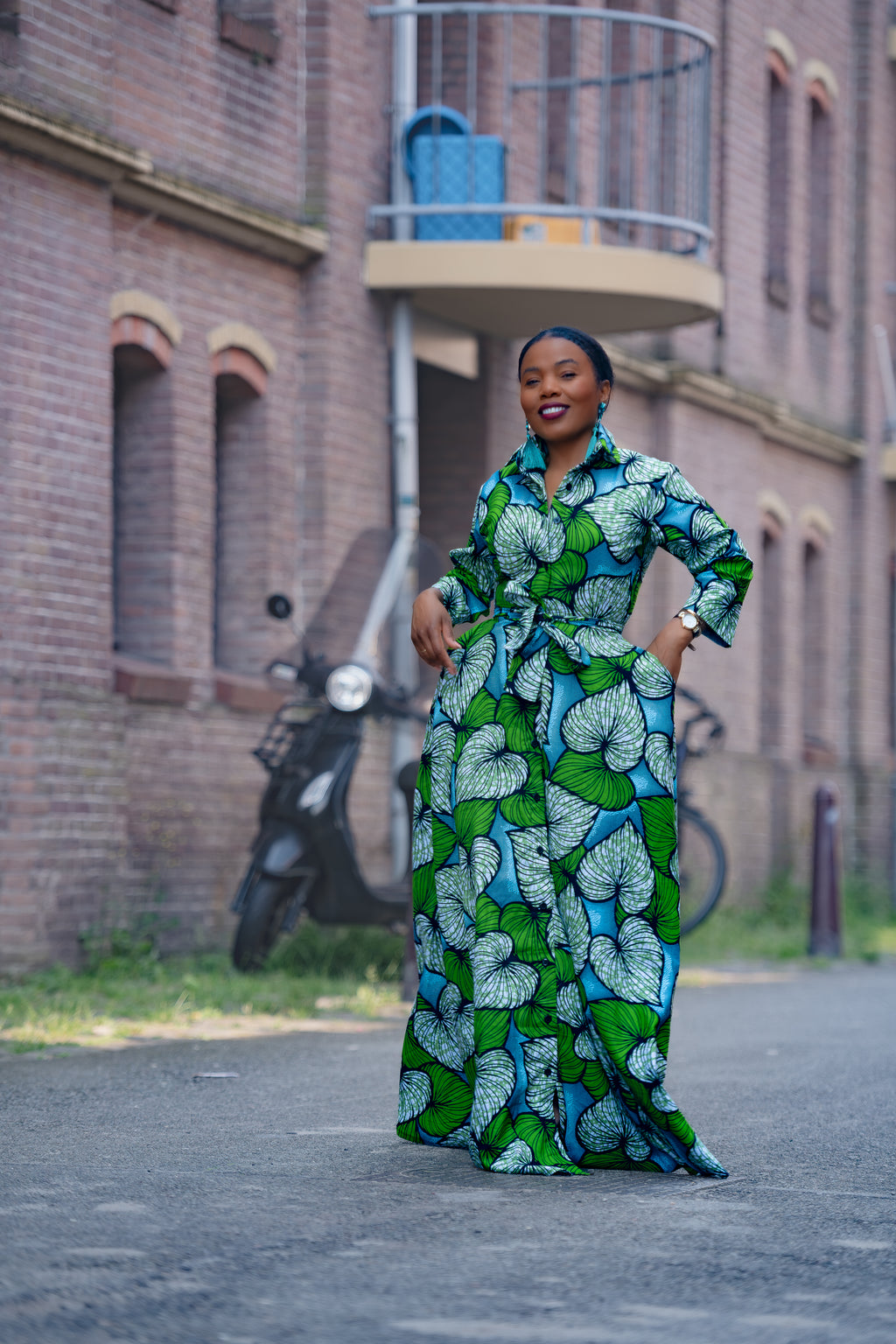 Amahle Green African Print Dress