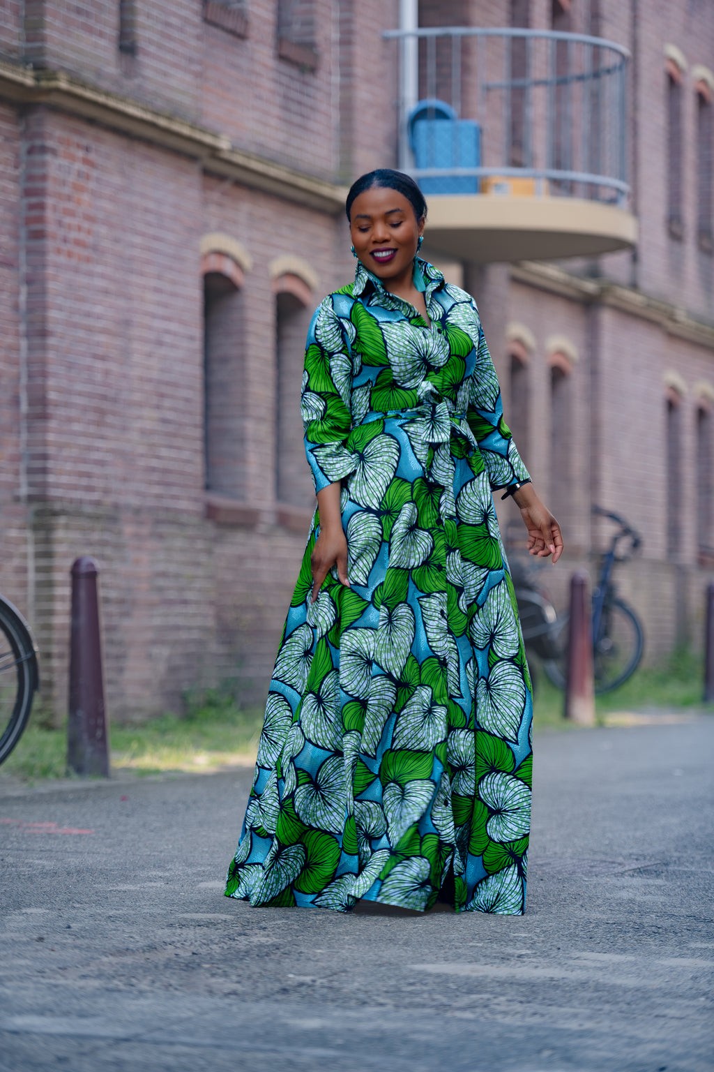Amahle Green African Print Dress