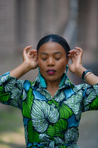 Amahle Green African Print Dress