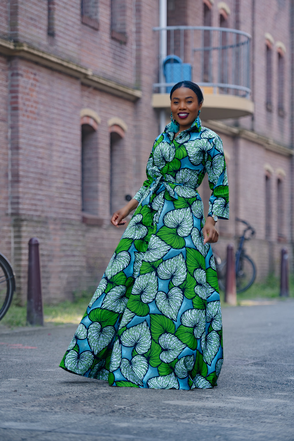 Amahle Green African Print Dress