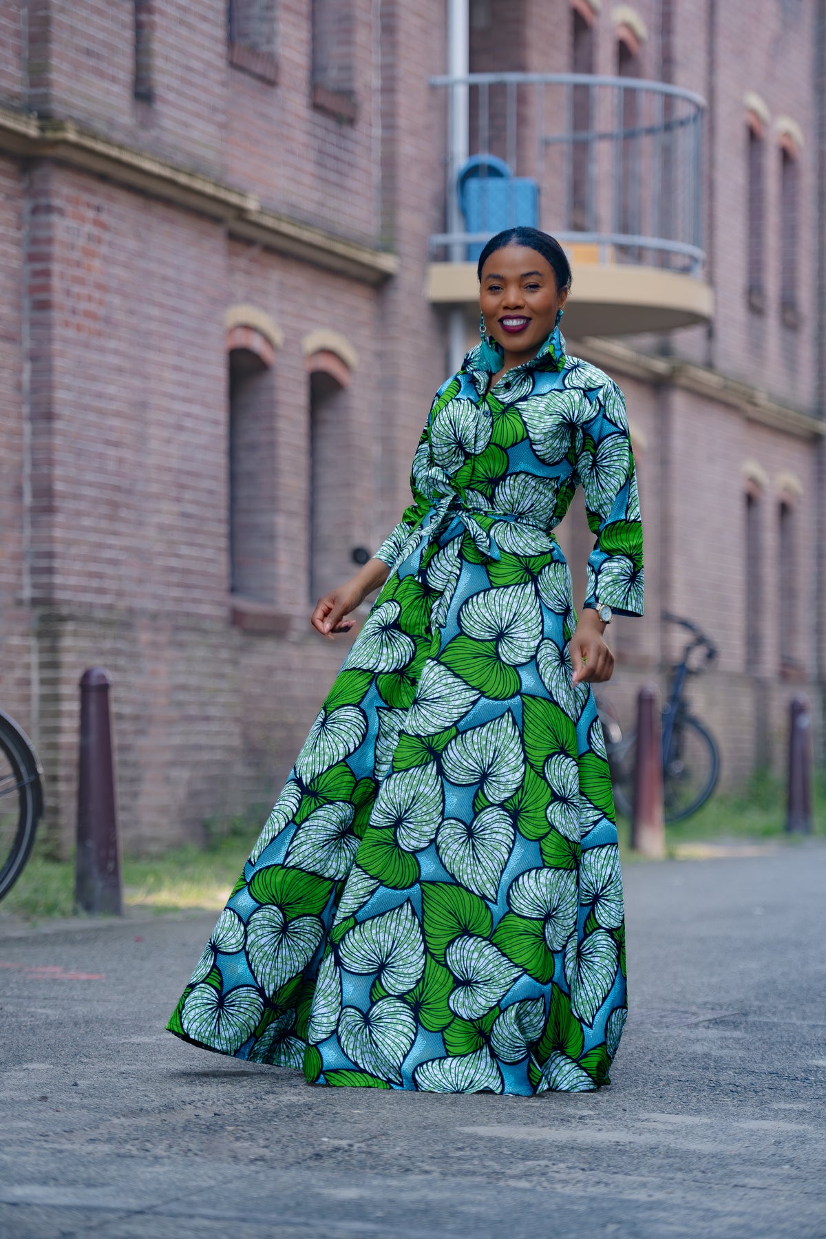 Amahle Green African Print Dress