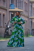 Amahle Green African Print Dress