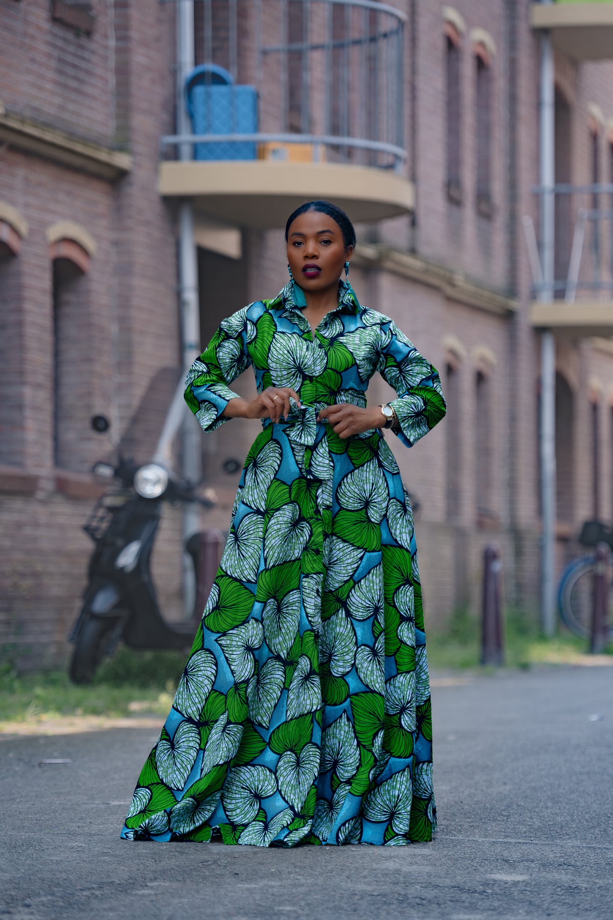 Amahle Green African Print Dress