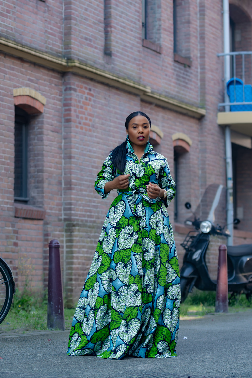Amahle Green African Print Dress