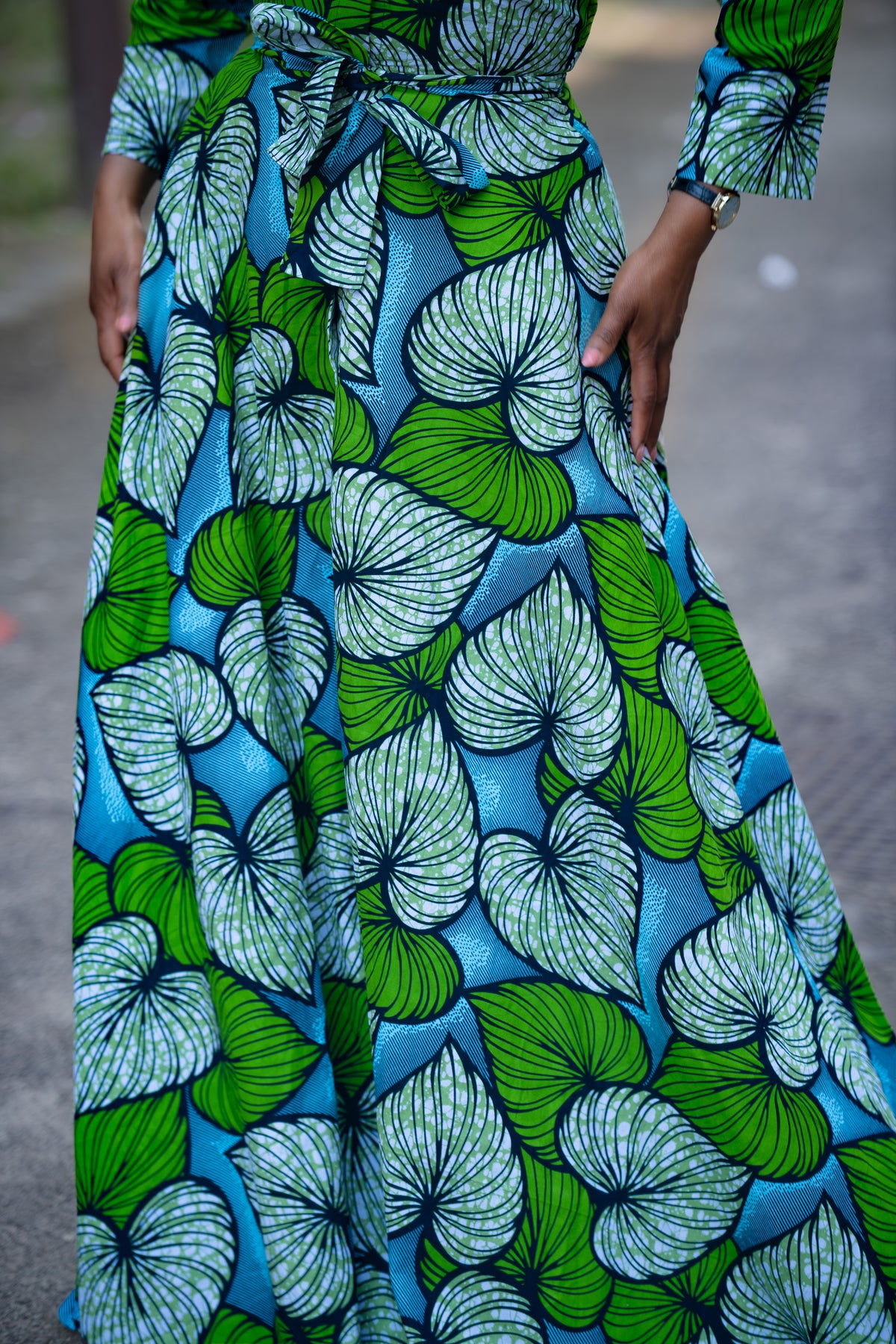 Amahle Green African Print Dress