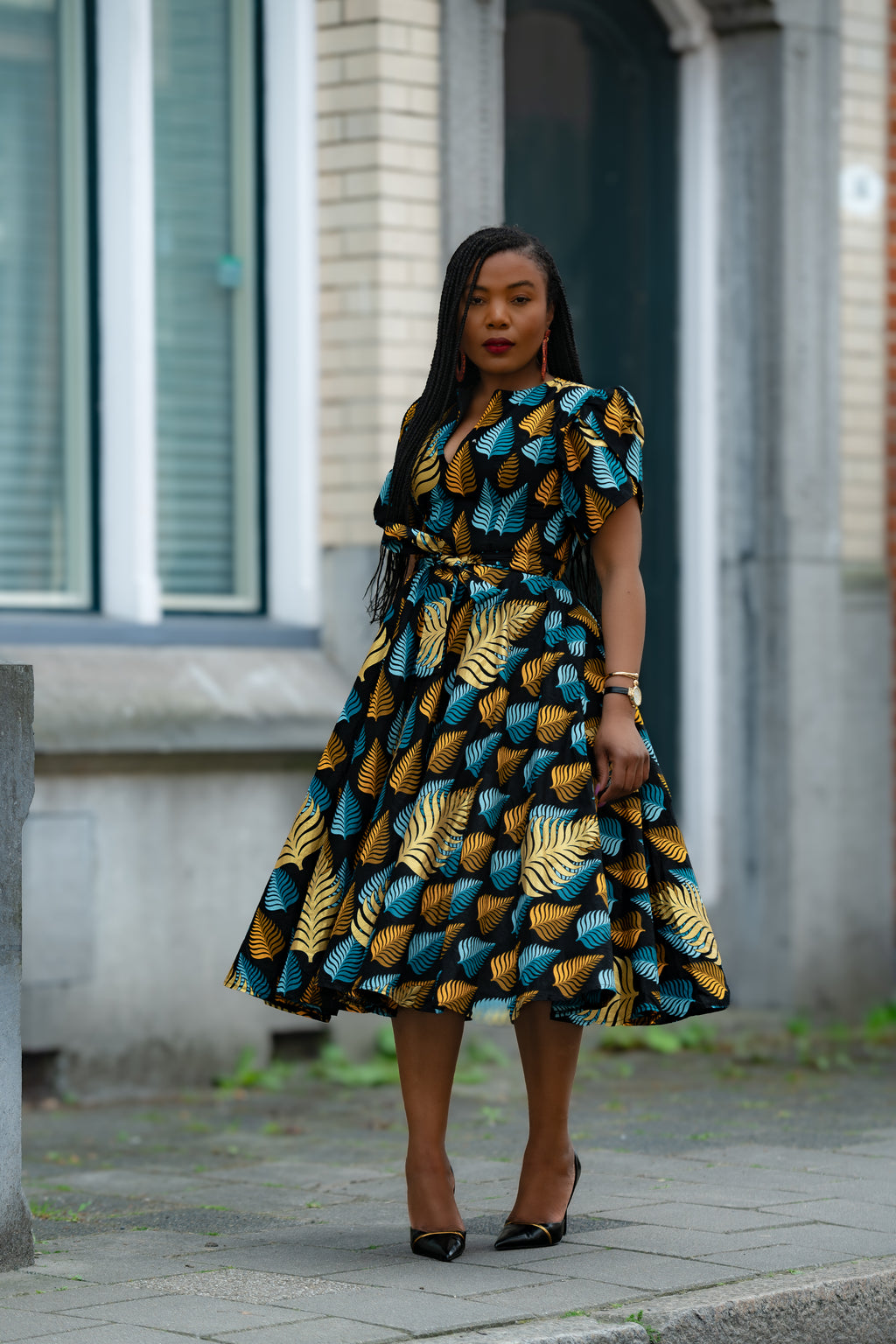 Beverly African Print Midi Dress