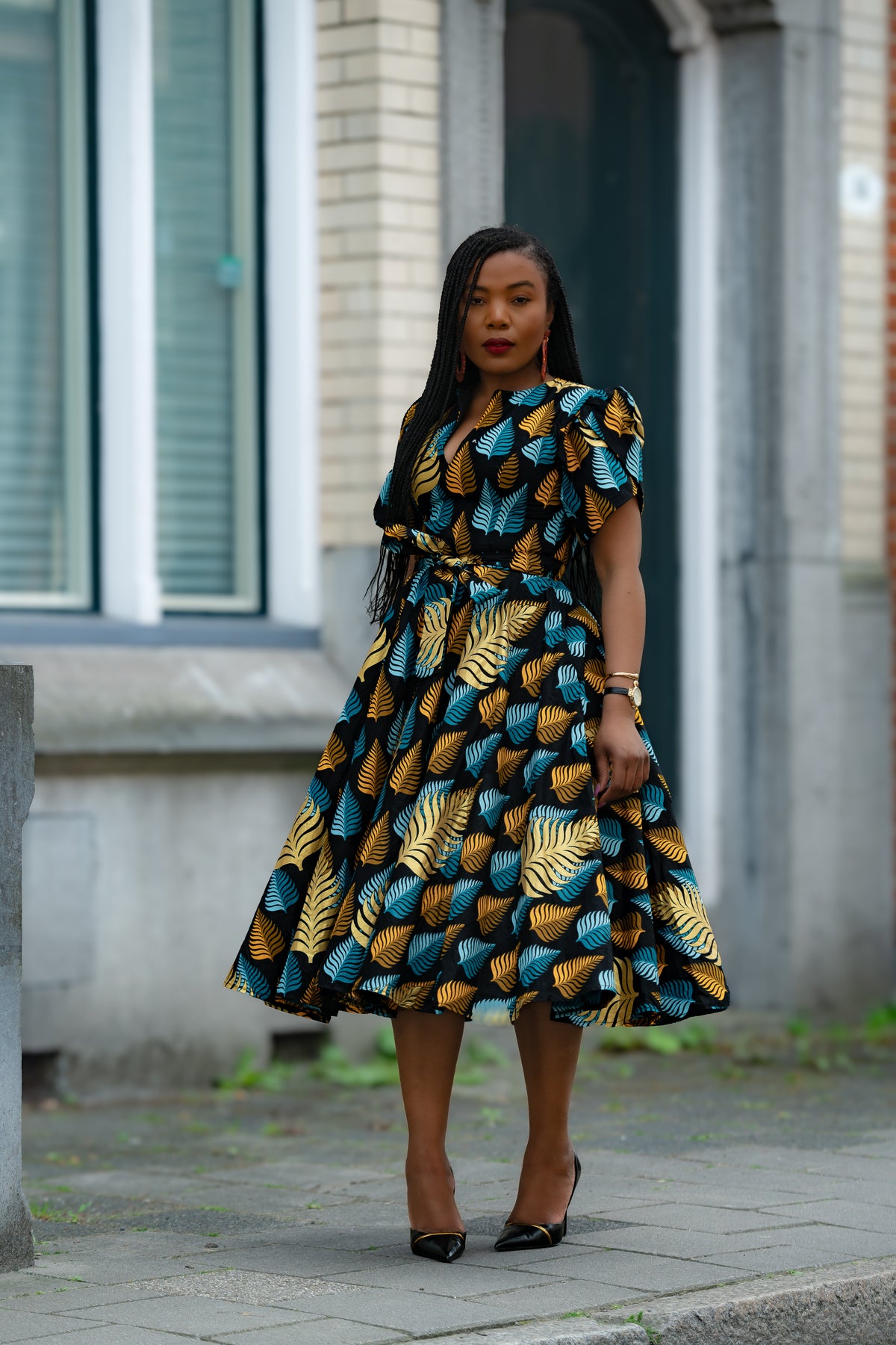 Beverly African Print Midi Dress