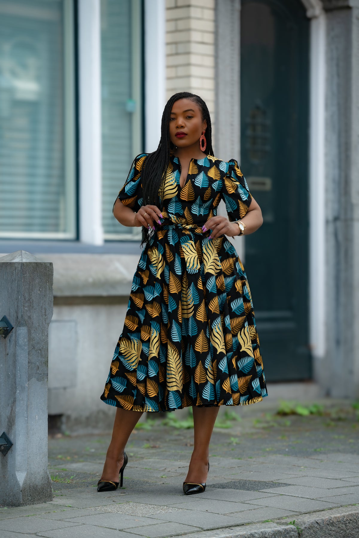 Beverly African Print Midi Dress