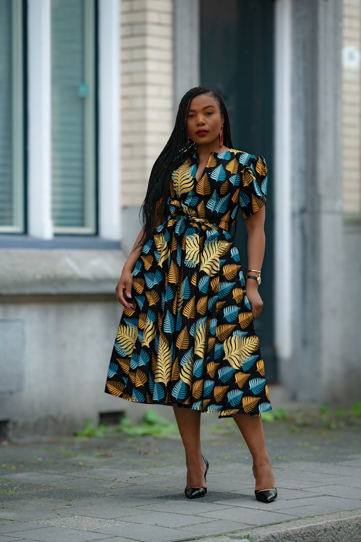 Beverly African Print Midi Dress