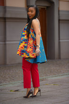 African print Ankara sleeveless top side detail