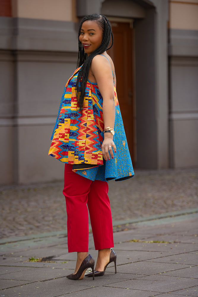 African print Ankara sleeveless top side detail