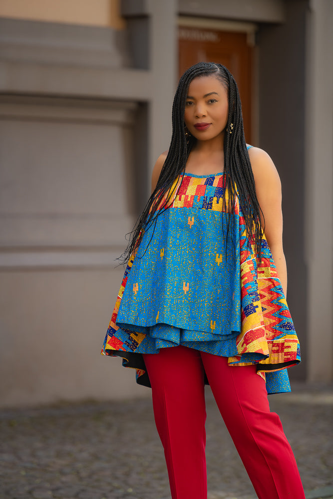 African print multicolor Women's Top