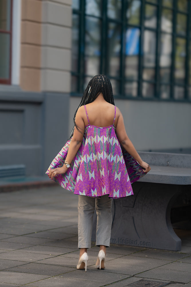Back view African print Ankara FLARE TOP