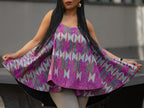 Close up African print Ankara sleeveless flare top