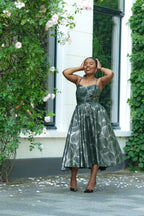 Lydia Green and Silver Strap Dress