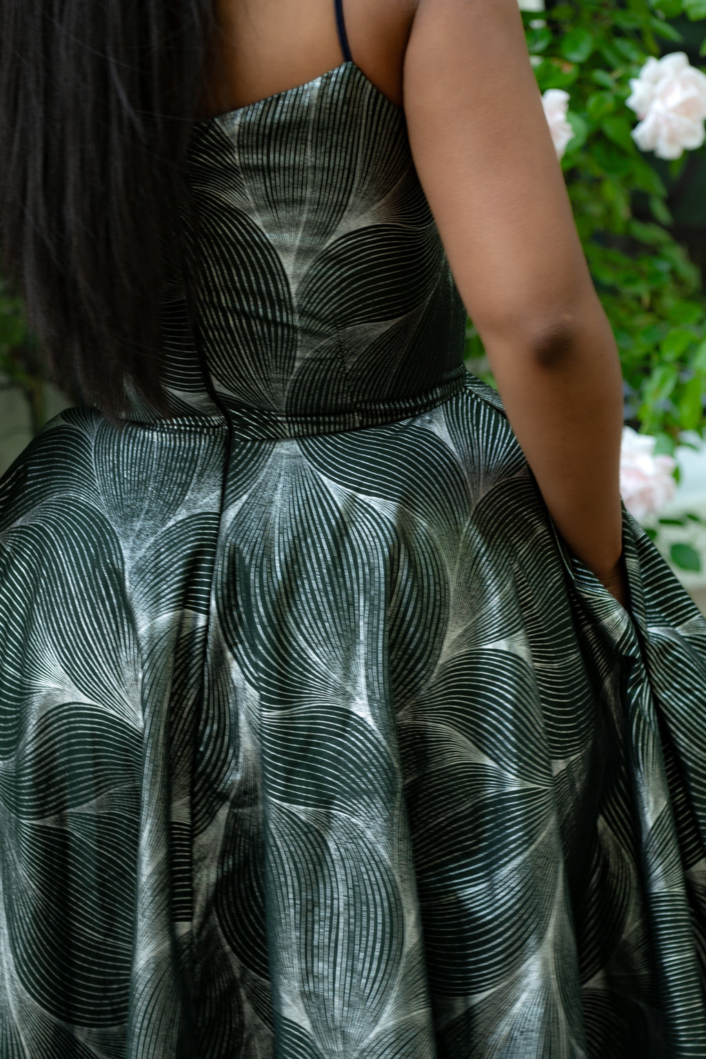 Lydia Green and Silver Strap Dress
