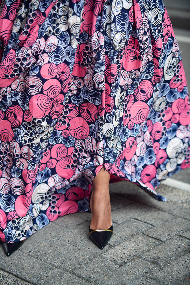 Close up view of African print set