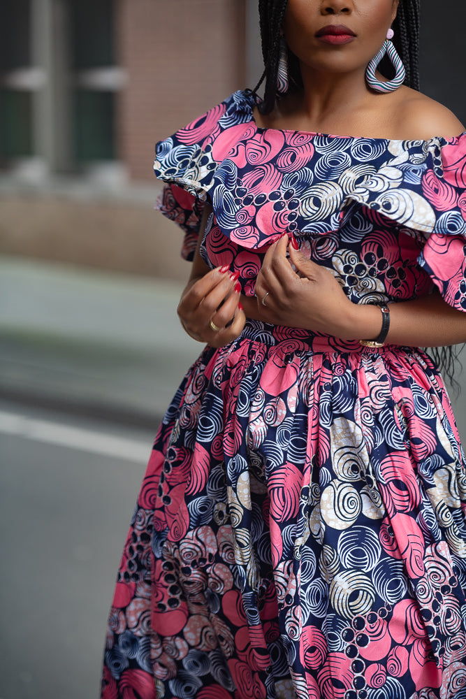 Close up view of Ankara wax print 
