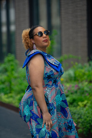 Dalia Blue Asymmetric Dress