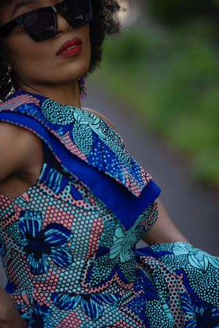 Dalia Blue Asymmetric Dress