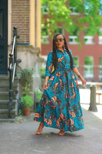 Nylah Blue and Orange Dress