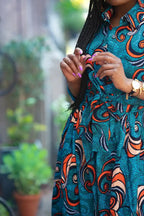 Nylah Blue and Orange Dress