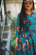 Nylah Blue and Orange Dress