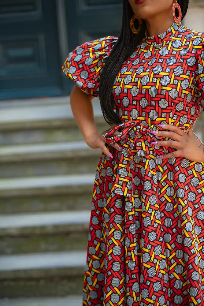Olori Woven Print Maxi Dress