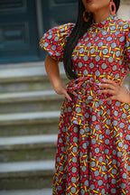 Olori Woven Print Maxi Dress