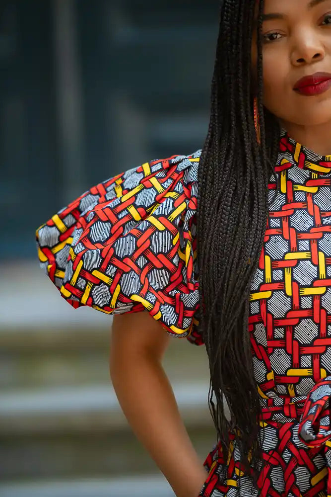 Olori Woven Print Maxi Dress