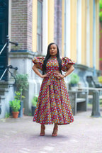 Olori Woven Print Maxi Dress
