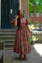 Olori Woven African print Ankara Maxi Women's dress 