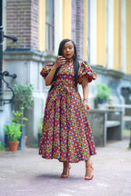 Olori Woven Print Maxi Dress