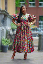 Olori Woven African print Ankara Maxi Women's dress 