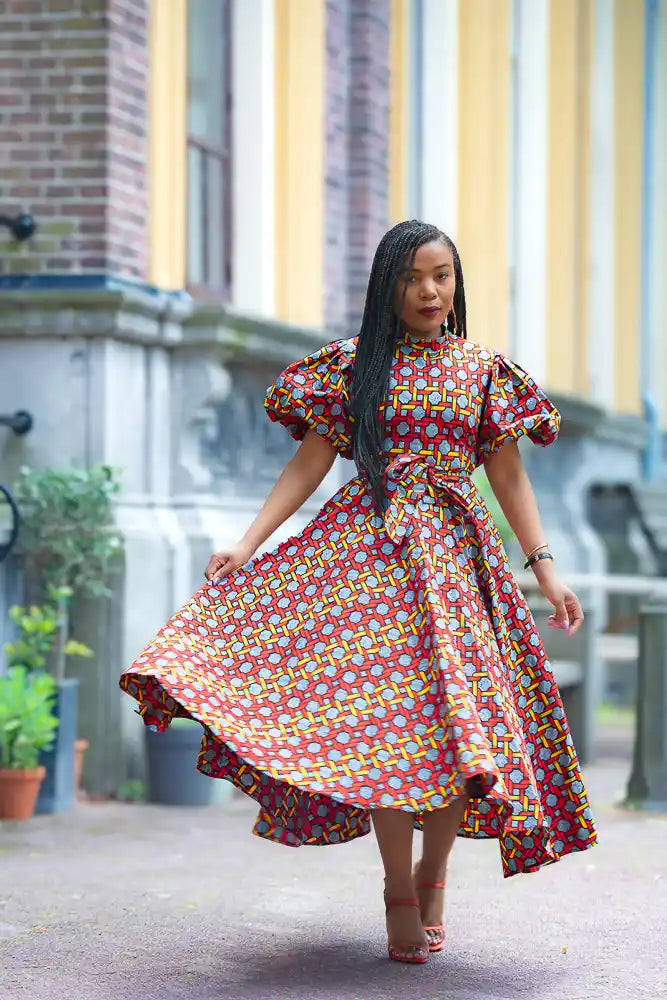 Olori Woven Print Maxi Dress
